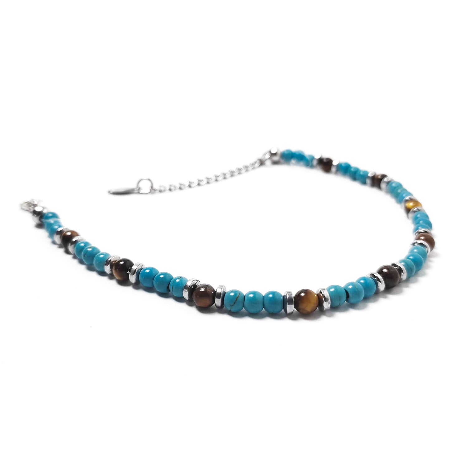 Bracciale con Turchese, Occhio di Tigre ed Ematite