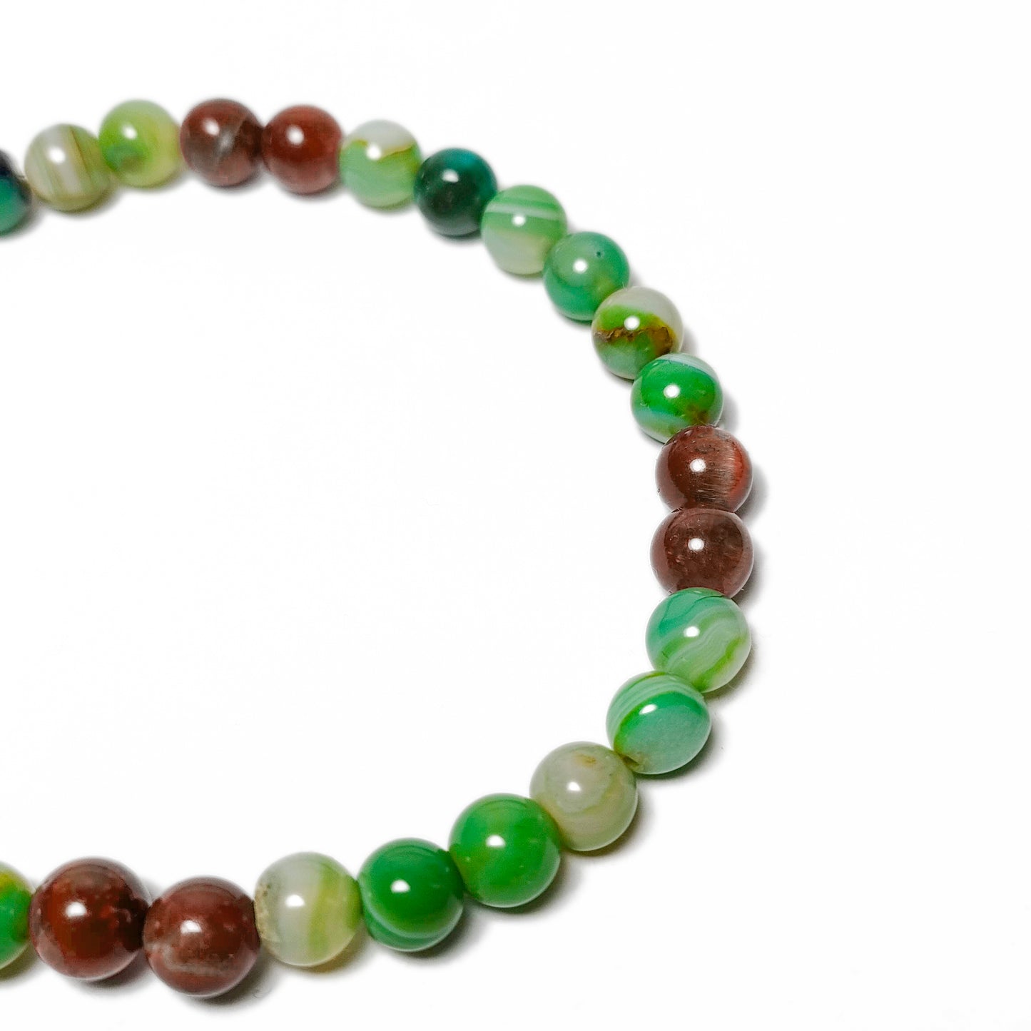 Bracciale da Uomo con Agata Verde e Occhio di Tigre Naturale