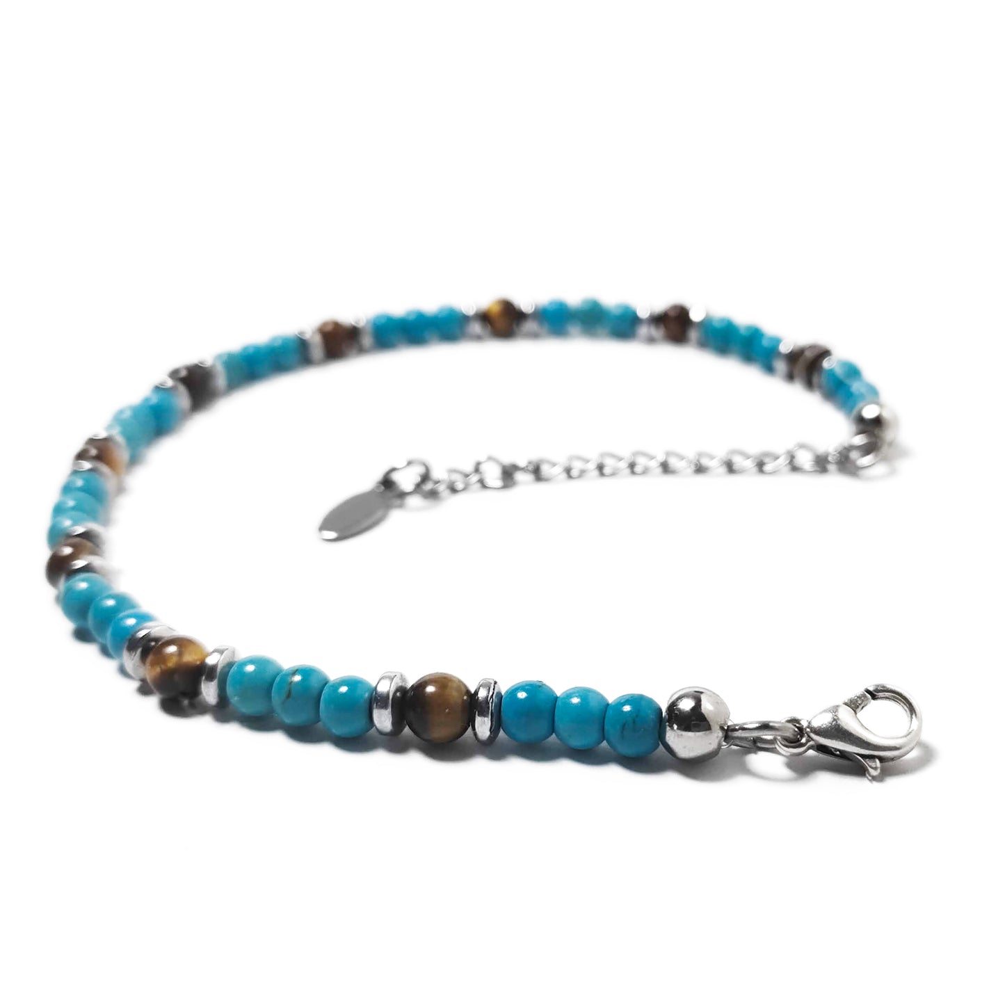 Bracciale con Turchese, Occhio di Tigre ed Ematite