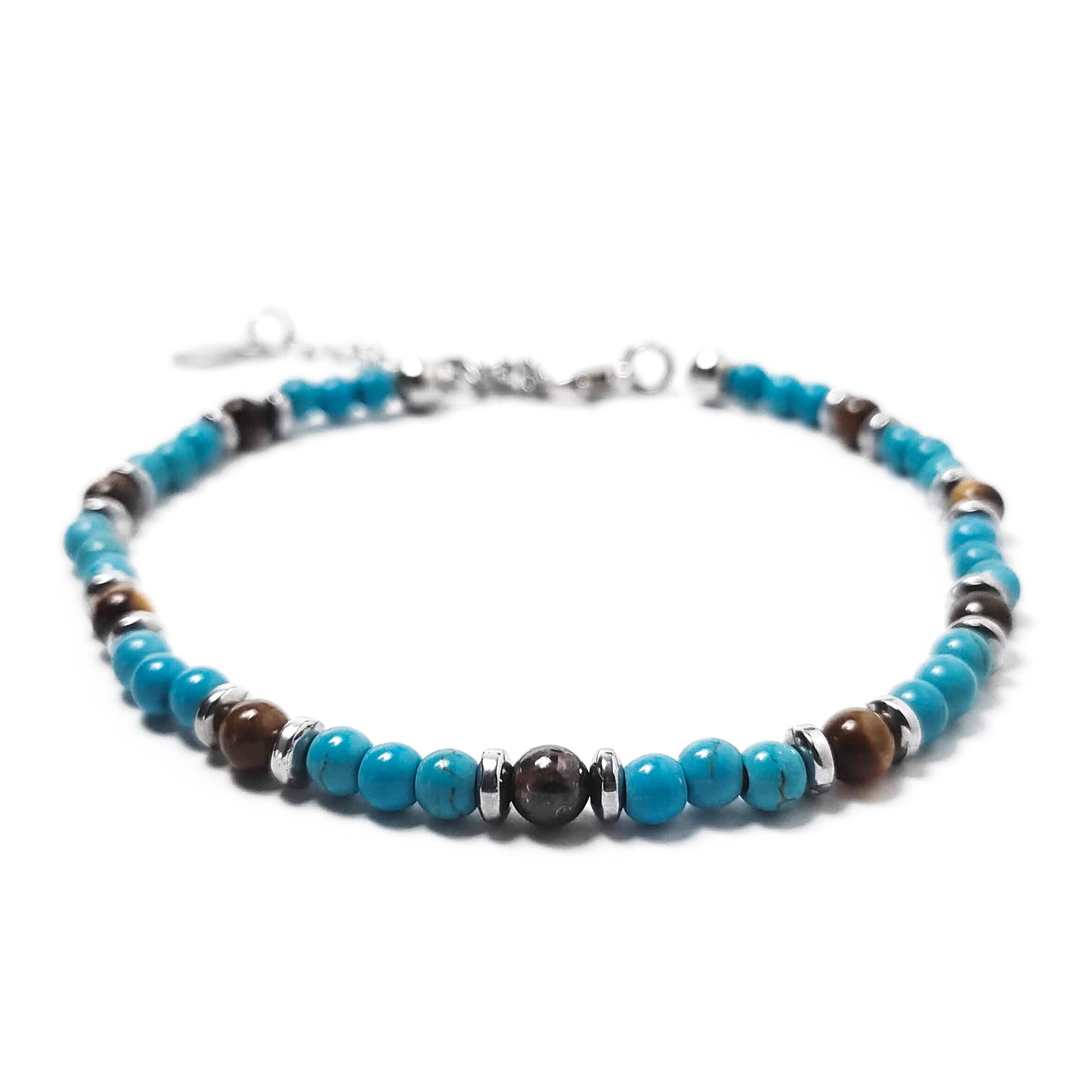 Bracciale con Turchese, Occhio di Tigre ed Ematite