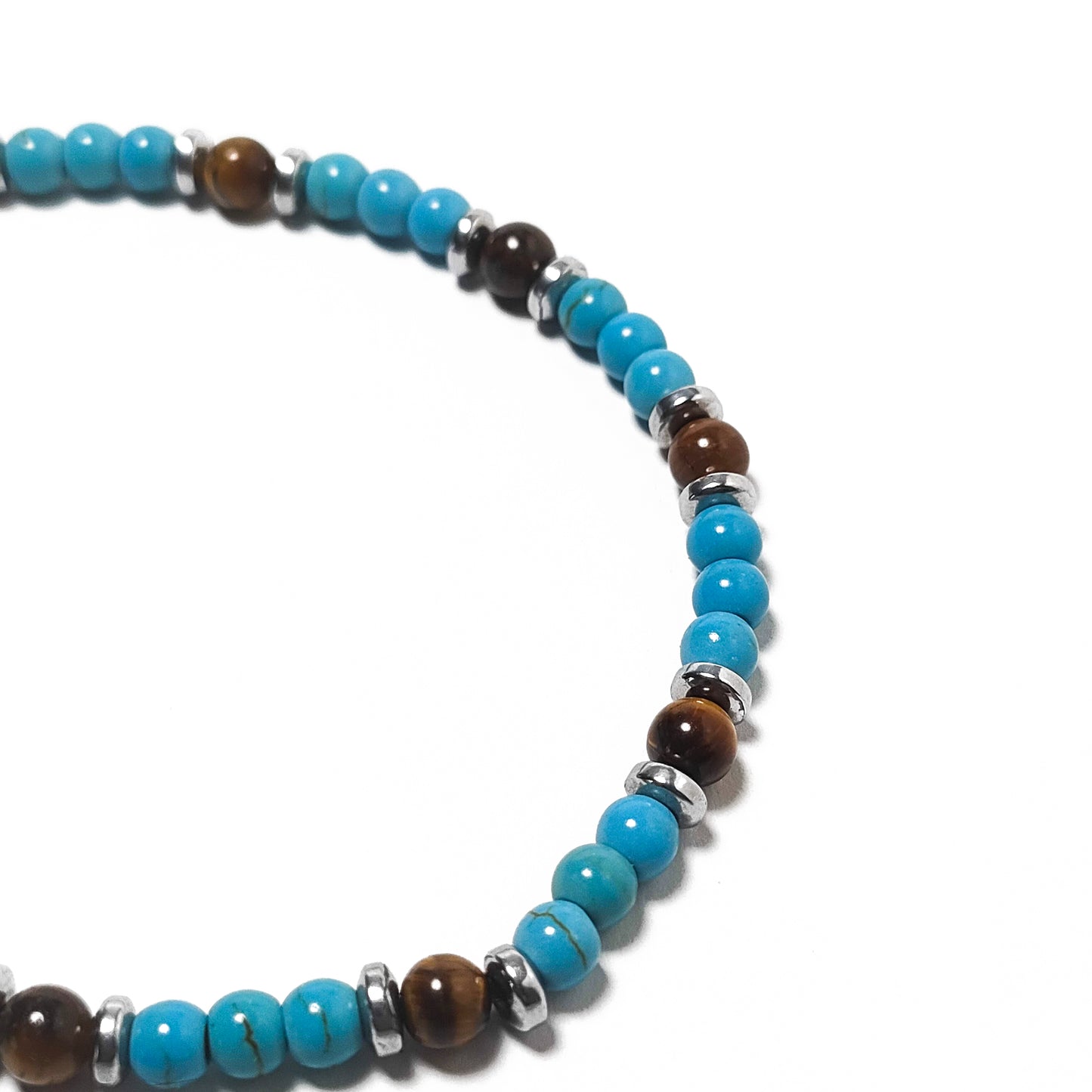 Bracciale con Turchese, Occhio di Tigre ed Ematite