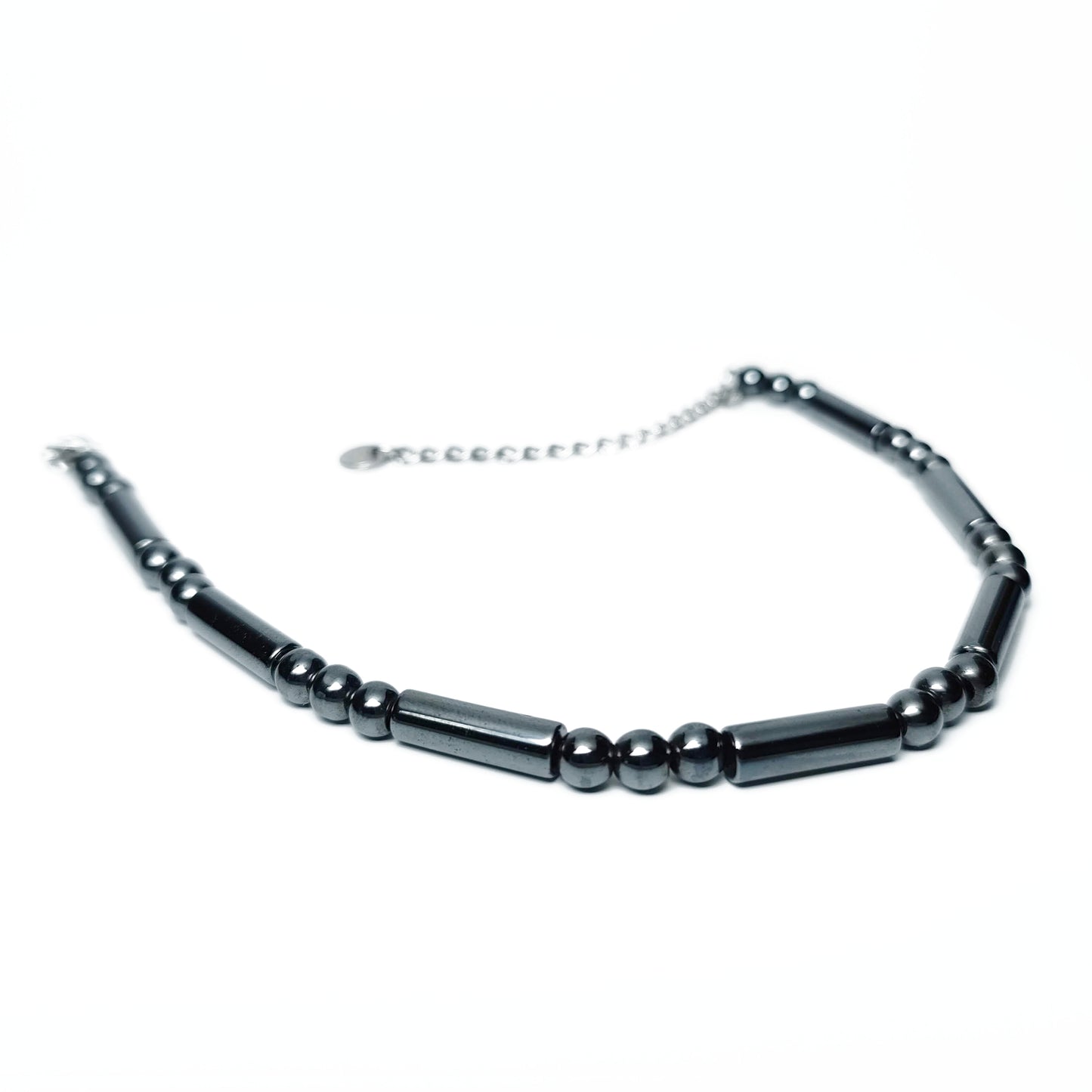 Bracciale Canna di Fucile con Cilindri e Perle di Ematite