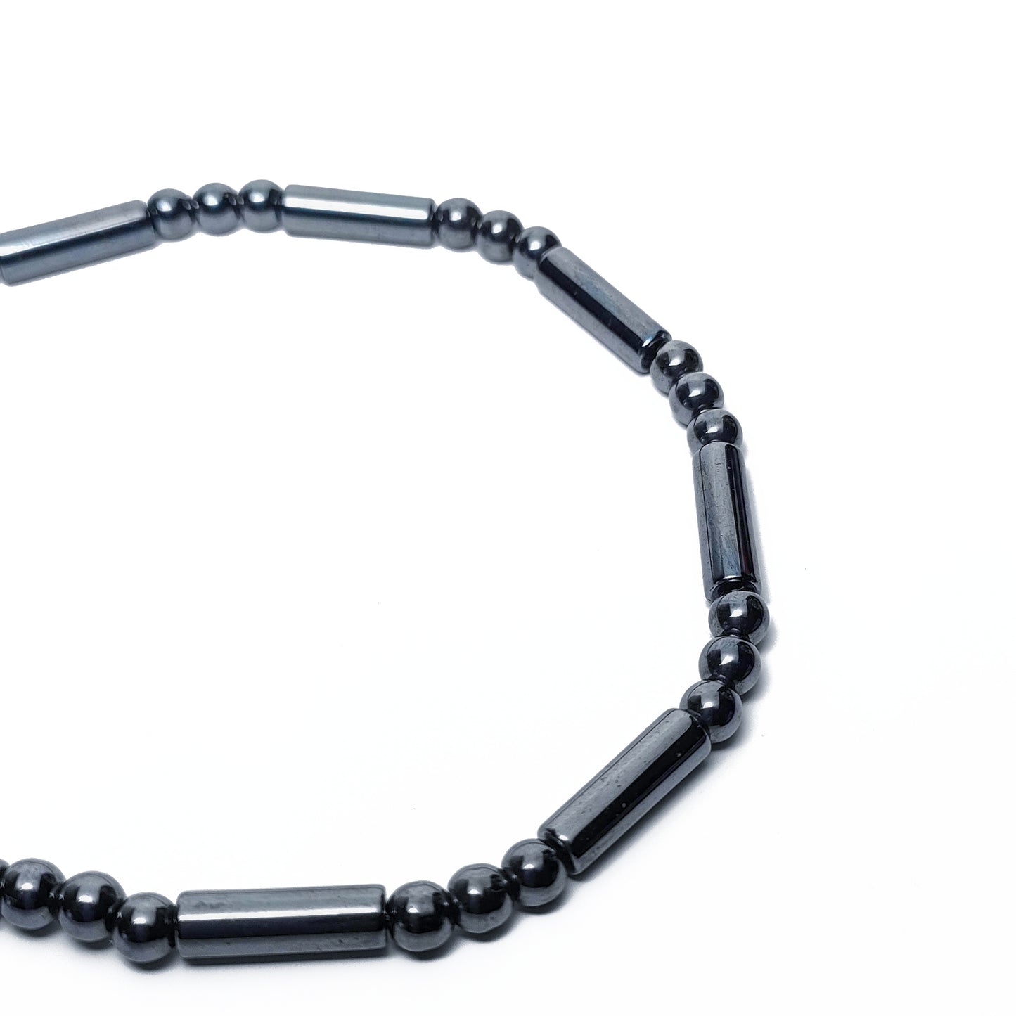 Bracciale Canna di Fucile con Cilindri e Perle di Ematite